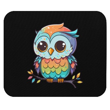 Discover Kawaii colorful owl Mouse Pads