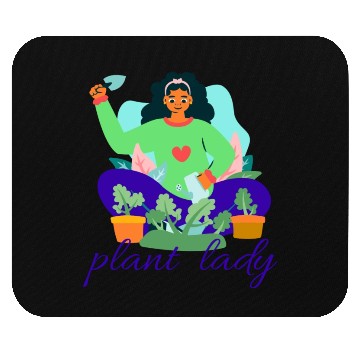 Discover Beautiful plant lady Mouse Pads