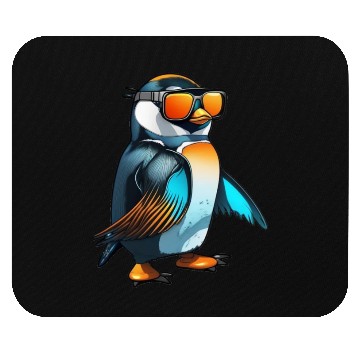 Discover Cool Winter Penguin with orange sunglasses Mouse Pads