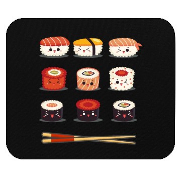 Discover Sushi Anime Kawaii Funny Japanese Food Lover Mouse Pads