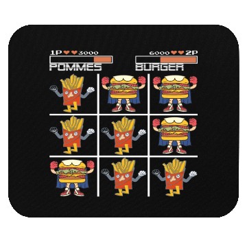 Discover Tic Tac Toe French Fries Chips vs. Burger Mouse Pads