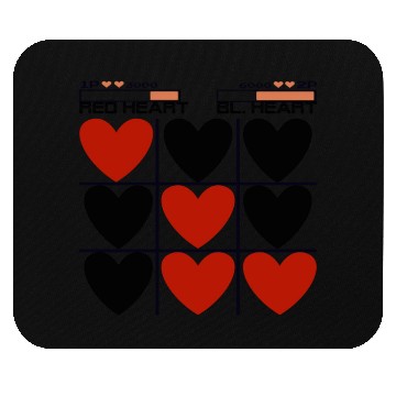 Discover Tic Tac Toe Red Heart vs. Black Heart Mouse Pads