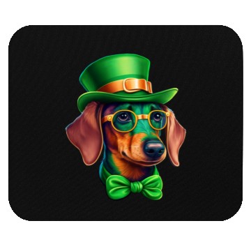 Discover St. Patricks Day Dachshund Wiener Dog Shamrock Mouse Pads