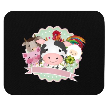 Discover happy farm animals together in the countryside Mouse Pads