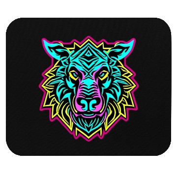 Discover IdyllBeast Neon Wolf Mouse Pads