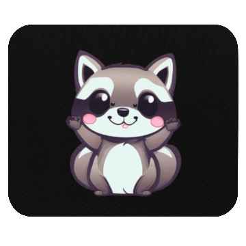 Discover cute chibi raccoon Mouse Pads