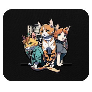 Discover anime street cats colour 1 Mouse Pads