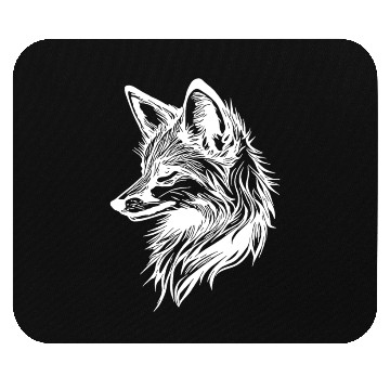 Discover Cute Elegant Fox In Tattoo Ink Mouse Pads