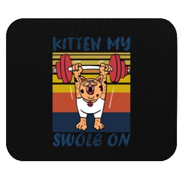 Discover Kitten My Swole On Funny Gym Cat Meme Mouse Pads