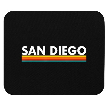 Discover San Diego California SD Retro Stripes Classic Mouse Pads