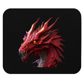 Discover red fierce dragon Mouse Pads