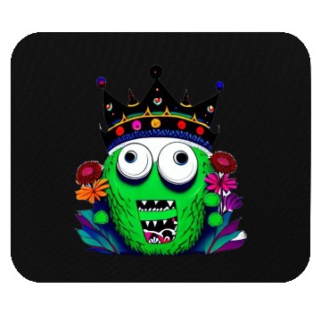 Discover Monster Royalty A Green Beast with a Crown Mouse Pads