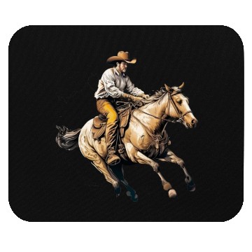 Discover bull cowboy 1 Mouse Pads