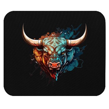 Discover bull angry 1 Mouse Pads