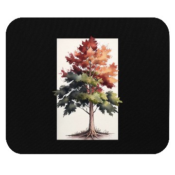 Discover Serene Watercolor Maple Tree Art Mouse Pads