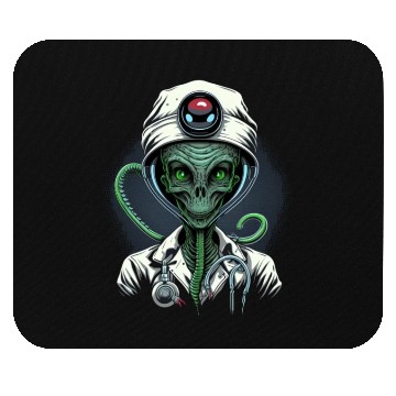 Discover Alien Nurse Stethoscope Syringe UFO Mouse Pads