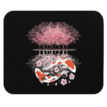 Discover Koi Sakura Tree Upside Down Cherry Blossom Japanes Mouse Pads