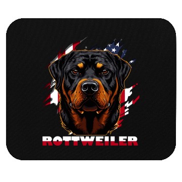 Discover Patriotic Rottweiler Dog US American Flag Mouse Pads