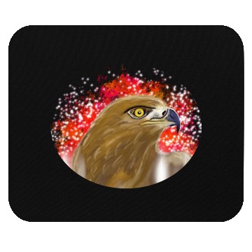 Discover Majestic Eagle with Fiery Background Mouse Pads
