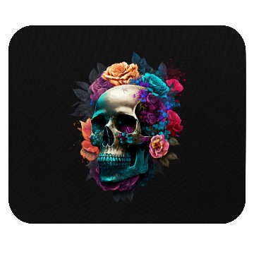 Discover Floral Skull Mouse Pads