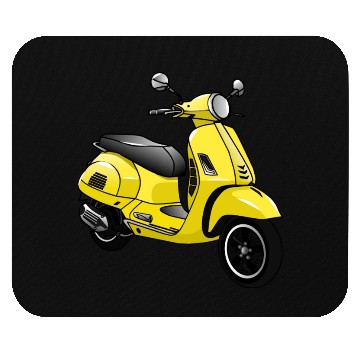 Discover Moped Motorcycle Cartoon Illustration Mouse Pads