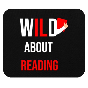 Discover Wild about reading dr teacher red and white stripe Mouse Pads