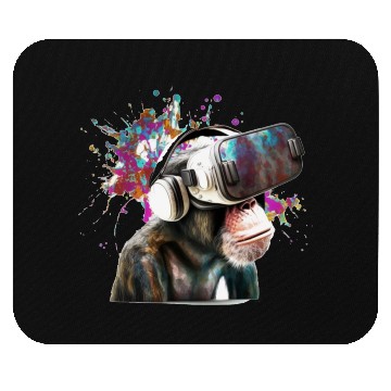 Discover Monksy - Monkey with VR Virtual Reality goggles Mouse Pads