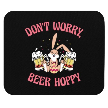Discover Easter Bunnies Beer Drinking Holiday Rabbit Mouse Pads