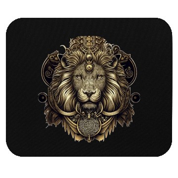 Discover Leo Ornate Lion Head Detailed Astrology Leo Zodiac Mouse Pads
