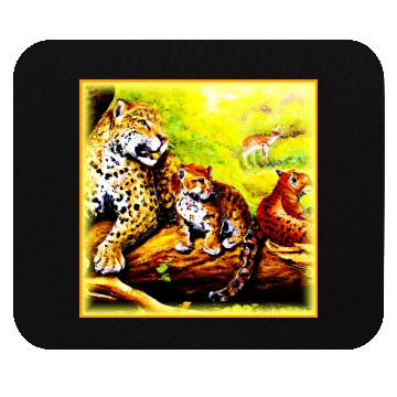 Discover Jaguar Mom and Cubs Relaxing in Jungle. Buy Now Mouse Pads