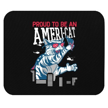 Discover Proud To Be An Ameri-cat America 4th Of July Mouse Pads