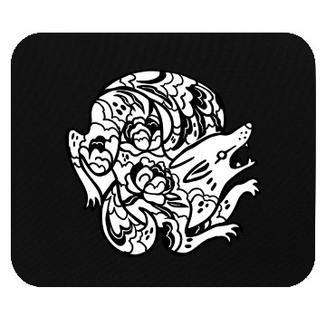 Discover Flower Wolf Mouse Pads