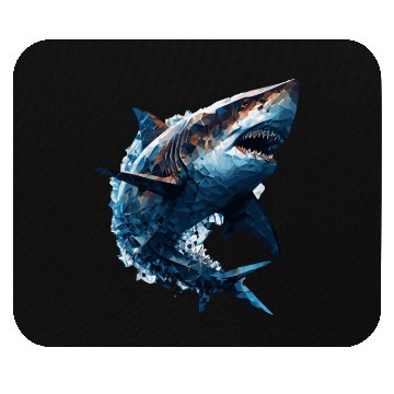 Discover Geometric Shark Head Abstract Polygonal Wild Anima Mouse Pads