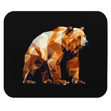 Discover Geometric Bear Head Abstract Polygonal Wild Animal Mouse Pads
