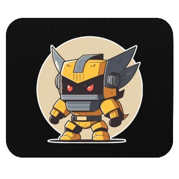 Discover Ninja warrior mech robot kawaii illustration Mouse Pads