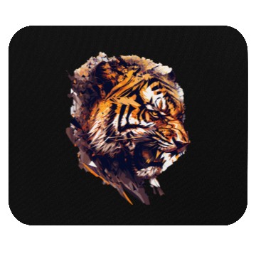 Discover Geometric Tiger Head Abstract Polygonal Wild Anima Mouse Pads