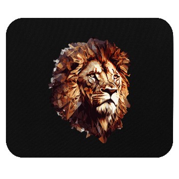 Discover Geometric Lion Head Abstract Polygonal Wild Animal Mouse Pads