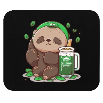 Discover Sloth drinking beer sloth wear irish sunglass Mouse Pads