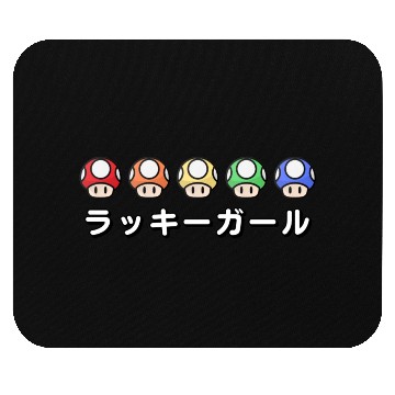 Discover Lucky Girl Energy Japanese - Video Game Mushrooms Mouse Pads