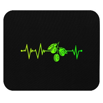 Discover Green Olive Heartbeat Mouse Pads