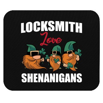Discover Locksmith Love Shenanigans St. Patricks Day Gnomes Mouse Pads