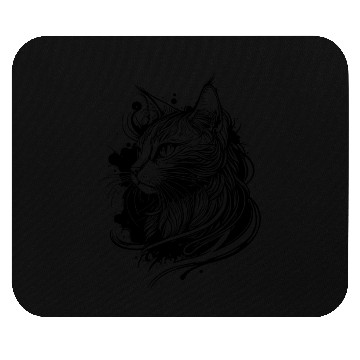 Discover Cute Space Cat In Tattoo Style Mouse Pads