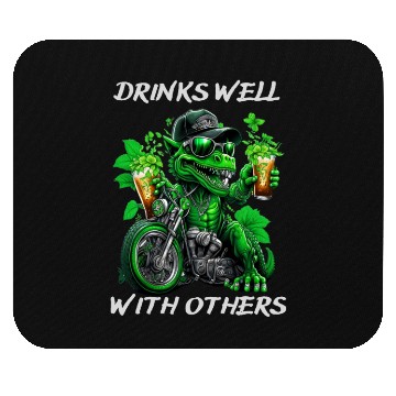 Discover Drinks well with others st patrick's day Dinosaur Mouse Pads