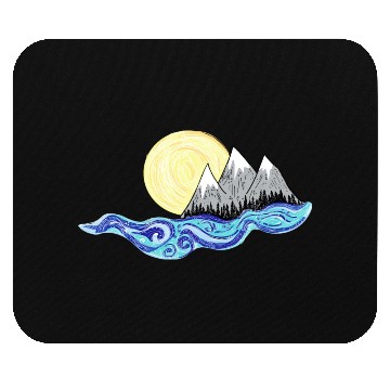 Discover Mountain Sun And Water Mouse Pads