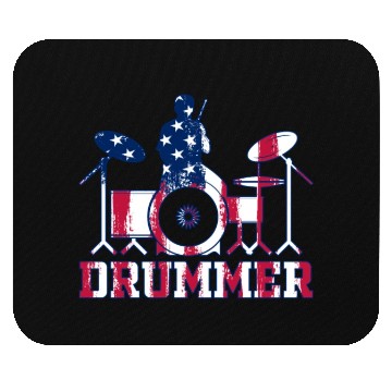 Discover Drum Player Drummer Drum Instrument Drummer US Fla Mouse Pads
