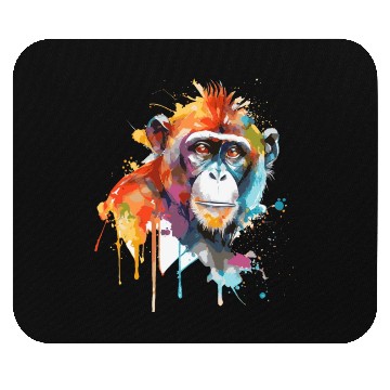 Discover Watercolor Monkey Colorful Wildlife Animal Lover Mouse Pads