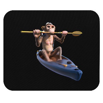 Discover Monkey in a kayak Mouse Pads
