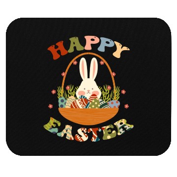 Discover Funny Happy Easter Bunny Eggs Rabbit Basket. Mouse Pads
