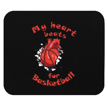 Discover My heart beats for basketball jersey Mouse Pads