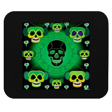 Discover Psychedelic Green St Patrick’s Day Skulls Mouse Pads
